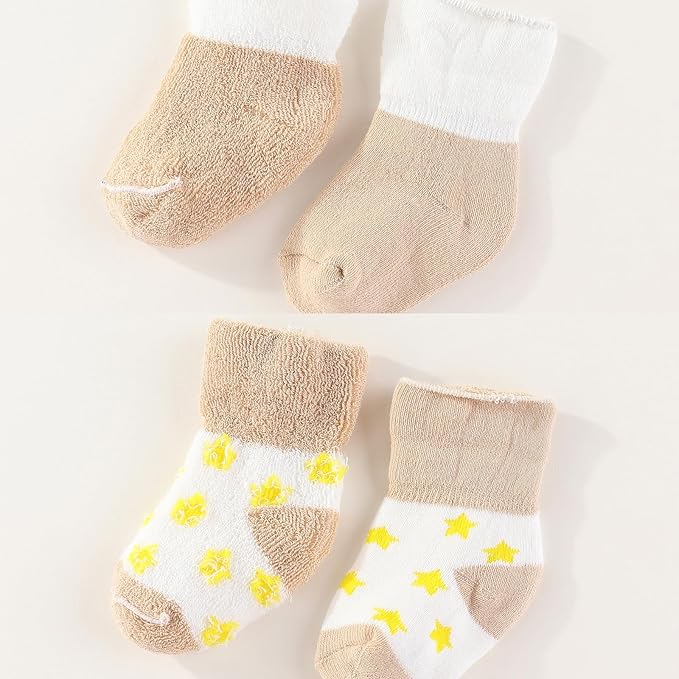 Newborn Baby Boy Girl Caps Mittens Socks Set Cotton Baby Essentials Accessories (Hats+Gloves+Socks)