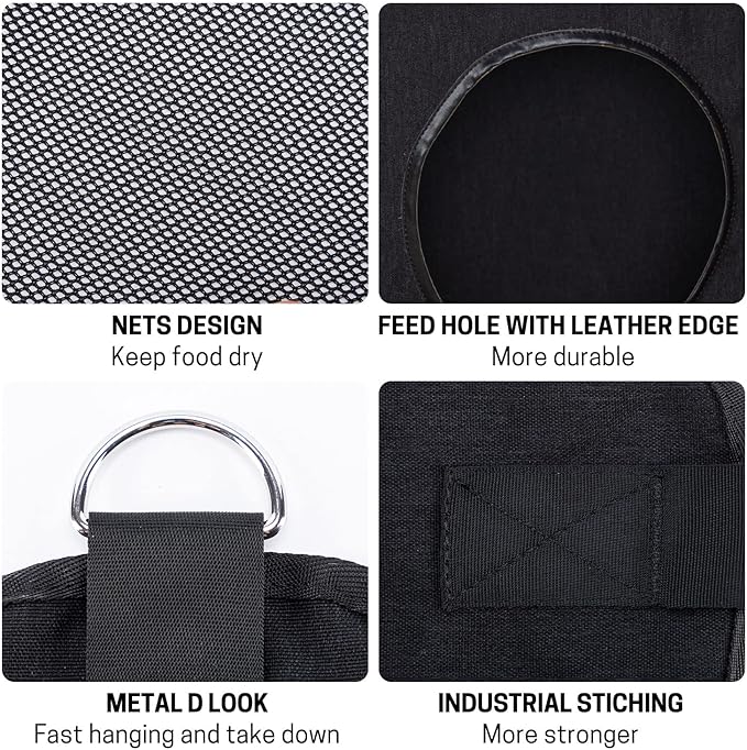 Hay Bags for Horse, Large Capacity Feeding Bag, Hay Nets for Sheep, Goats, Open Feed Hole Hay Feeder for Slow Feeding