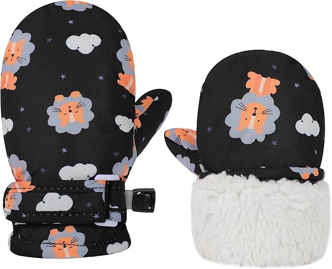 Toddler Gloves Kids Mittens Winter Warm Lined Fleece Gloves Waterproof Snow Baby Mitten for Boys Girls