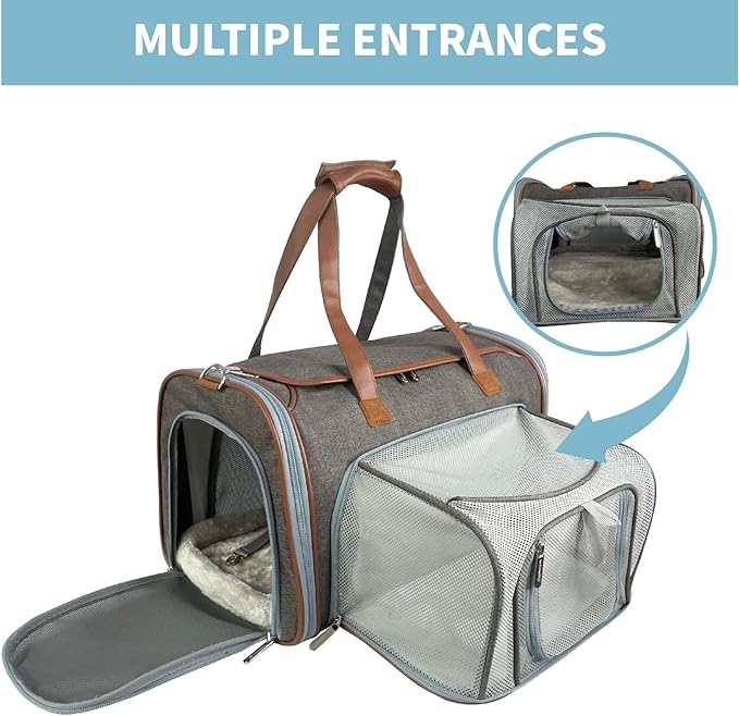 Mr. Peanut's Gold Series Big Apple XL Size Airline Compliant Expandable Pet Carrier V3.0 (Platinum Gray)