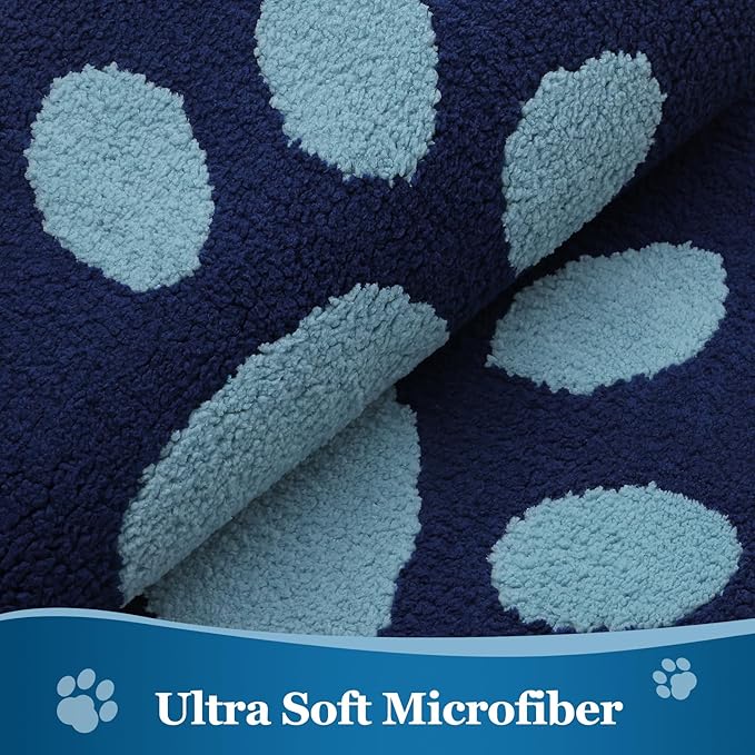 Buganda Dog Door Mat for Muddy Paws, Absorbent Dirt Trapper Washable Indoor Doormats, Non Slip Low-Profile Mud Mat for Dogs, Front Entrance Doormat for Inside Floor (59x24 Inches, Dark Blue)