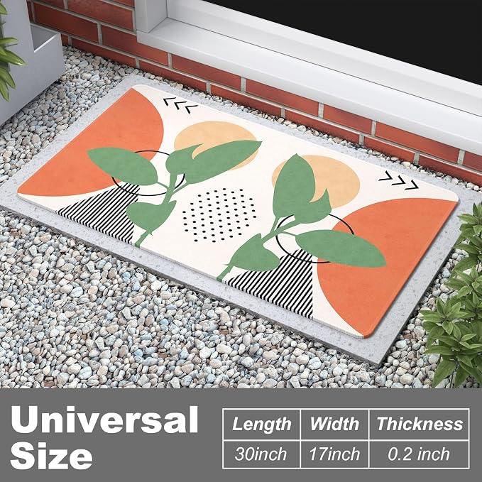 Rnivvi Front Door Mat, Heavy Duty Low Profile Anti-Slip Entryway Rug