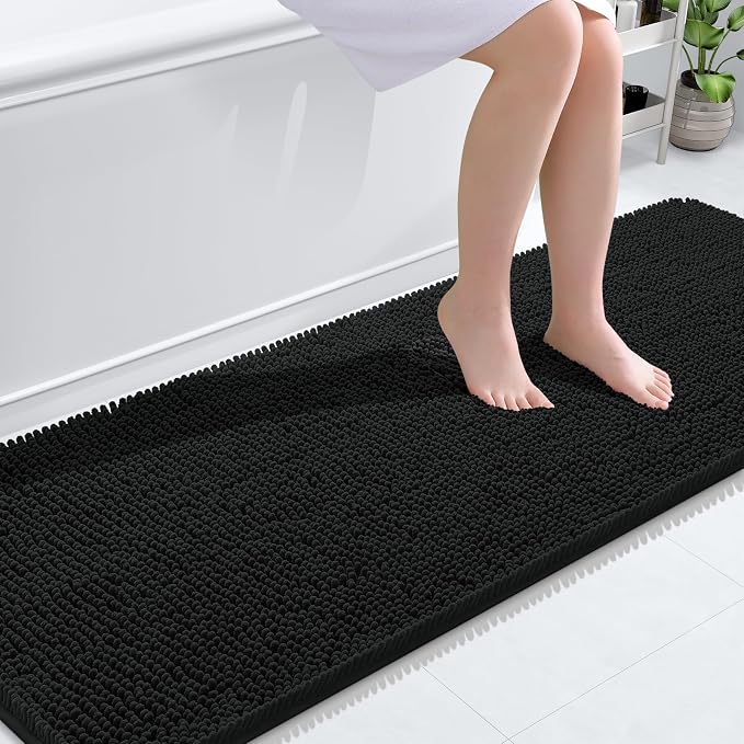 OLANLY Bathroom Runner Rugs 70x24, Extra Soft Absorbent Chenille Bath Rugs