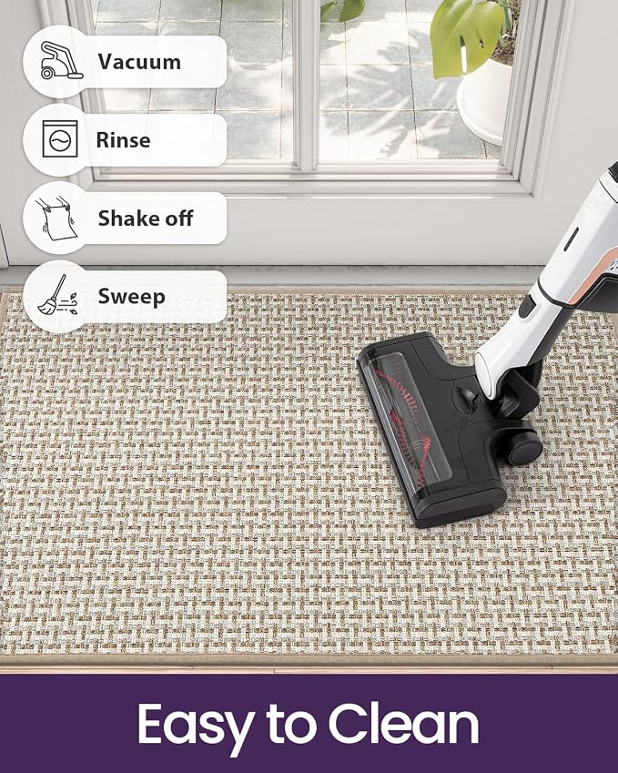 DEXI Ultra Thin Door Mat Indoor Entrance 36x56, Non Slip Rubber Backed Entryway