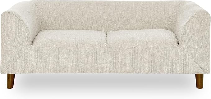 Elevated Dog Couch Bed for Medium Large Dogs, Modern Pet Sofa with Backrest & Armrest, Durable Dog Bed Sofa with Soft Cushion, Solid Wood Legs (Beige)