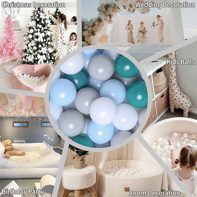 GOGOSO Ball Pits Balls for Toddlers Pack of 50 100 200 Plastics Shape Ball Non-Phthalate Non-BPA Non-Toxic 2.2-Inch Crush Proof Play Balls
