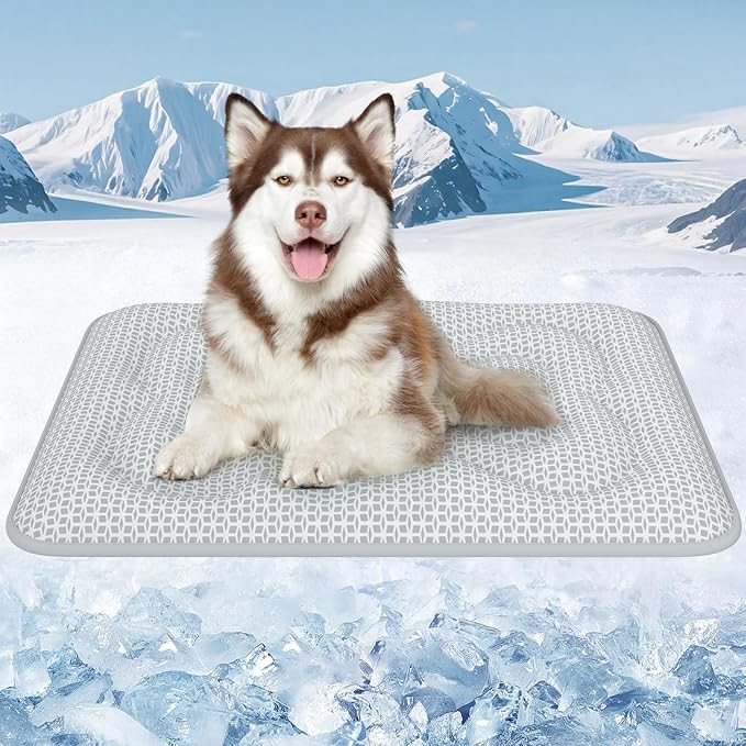Rywell Dog Cooling Mat, 36”x27” Super Thick & Reversible Cooling Mat for Dogs, Arc-Chill 3.0 & PCM for Long-Lasting Cool and Color-Changing (Q-Max > 0.5), All-Season Use & Portable for Travel