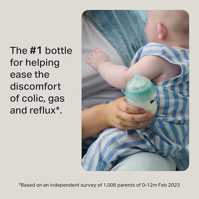 Tommee Tippee Advanced Anti-Colic Ready for Baby Bottle Set, 5oz and 9oz Self-Sterilizing Bottles, Slow and Medium Flow Nipples, 0-6 Month Pacifiers, Travel Bottle Warmer, Removable Bottle Handles