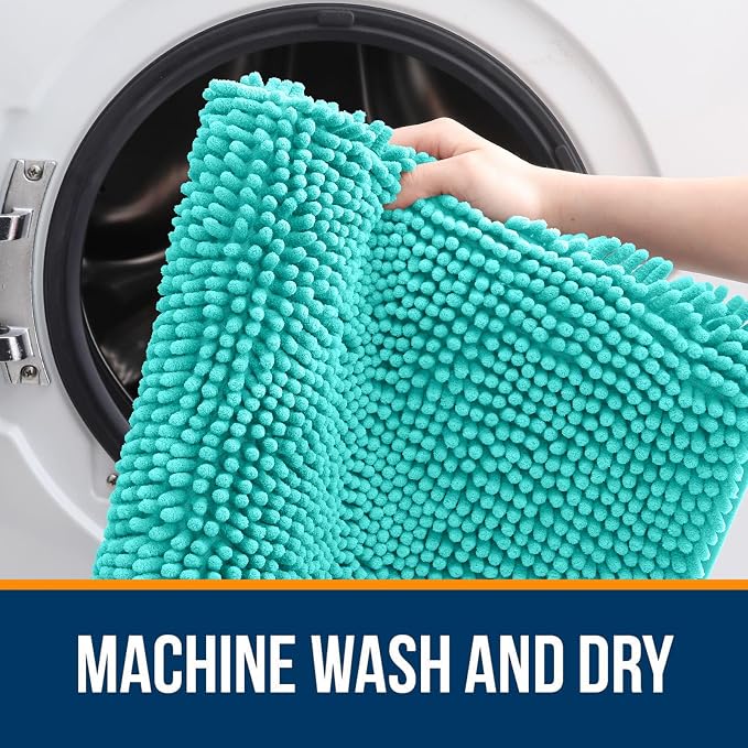 OLANLY Bathroom Rugs 30x20, Extra Soft Absorbent Chenille Bath Rugs, Rubber