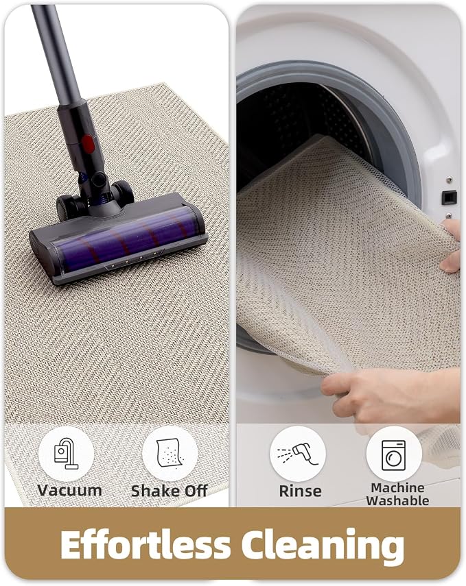 Color&Geometry Ultra Thin Indoor Door Mat 24"x36", Machine Washable Front Door