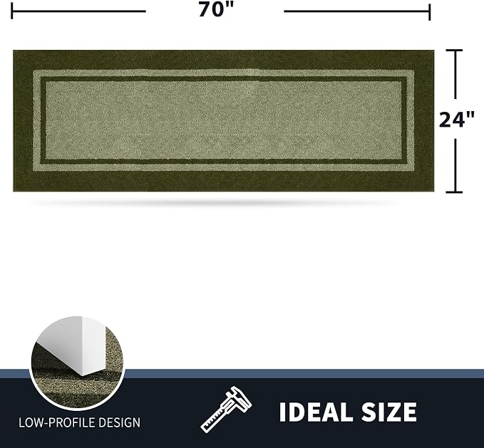 PURRUGS Dirt Trapping Door Mat 24" x 70", Non-Slip Machine Washable Entryway Rug