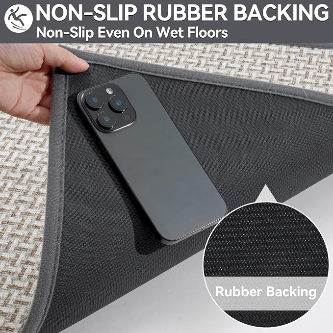 Indoor Door Mat 36x60 Dirt Resistant and Absorbent, Non-Slip Rubber Backing