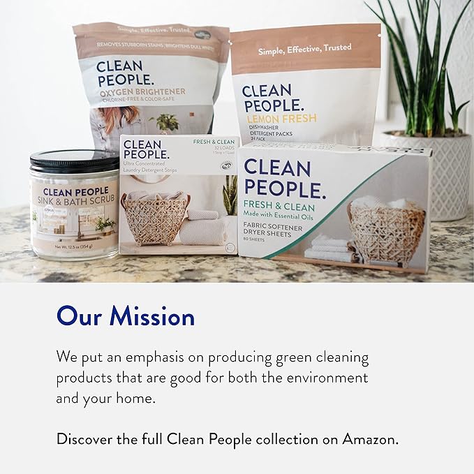 The Clean People Laundry Detergent Pods - Hypoallergenic Laundry Pods - Ultra Concentrated, Recyclable Packaging, Stain Fighting - Spring Scent, 32 Pack