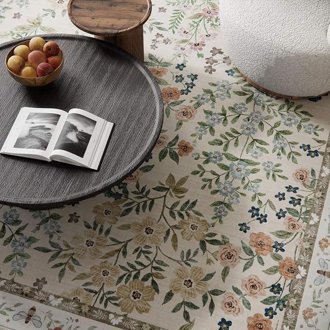 Machine Washable Rugs for Living Room: 6x9 Area Rugs for Bedroom Vintage Stain