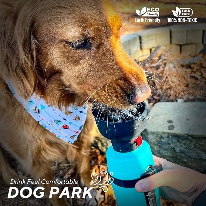 lesotc Portable Dog Water Bottle, Dog Travel Water Bottle, Leak Proof Dog Water Bowl Dispenser, Collapsible Pet Water Bottles for Dogs Essentials, Walking, Hiking Gear, On the Go, Traveling, BPA Free