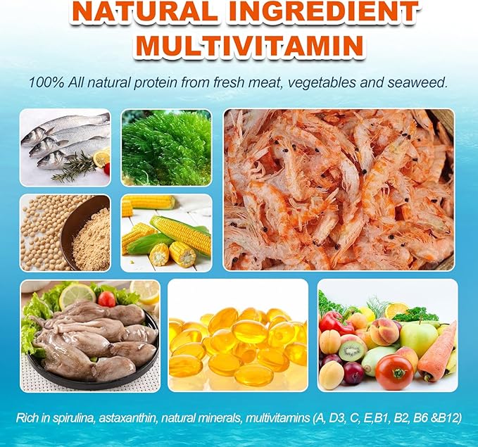 Premium Shrimp Food - High Protein Natural Pellets with Calcium Vitamins for Crystal, Red Cherry, Caridina & Tropical Shrimp(4.6oz)