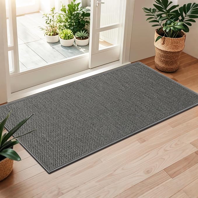 LEKEEPGO Long Door Mat 24"x59", Non Slip Door Mat Indoor Entrance, Rubber