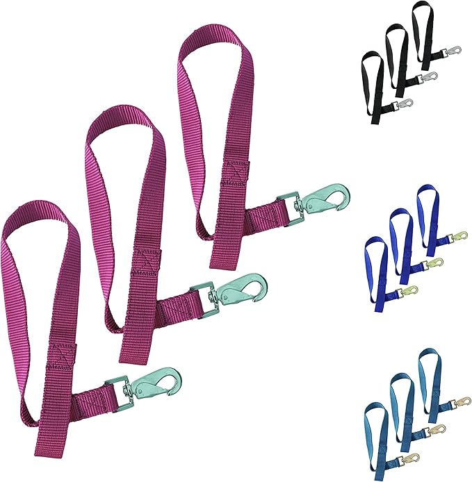 Majestic Ally Pack of 3 Horse Bucket Strap Hangers – Practical and Easy Design for Indoor or Outdoor Use -Set of 3,-1"x22"
