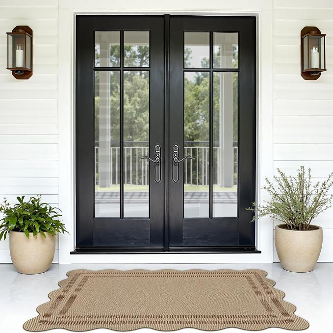 Modern Easy Jute Outdoor Patio Rug, 3x5 Washable Rugs