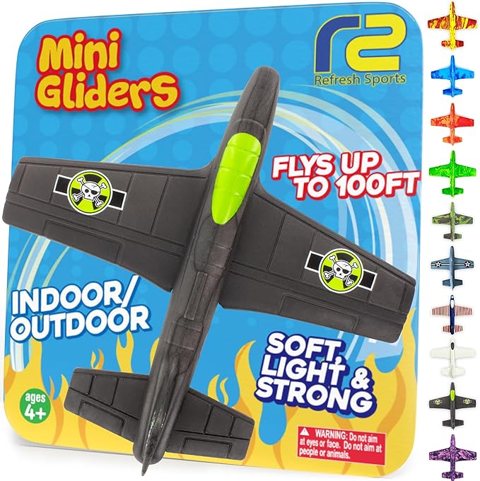 Toy Airplane For Kids: Sturdy & Durable EVA Foam Plane - Airplane Toy Stocking Stuffers & Small Gifts For Boys & Girls 2024 Foam Glider Plane - Kids Glider Airplanes Toys - Party Favor & Birthday Gift