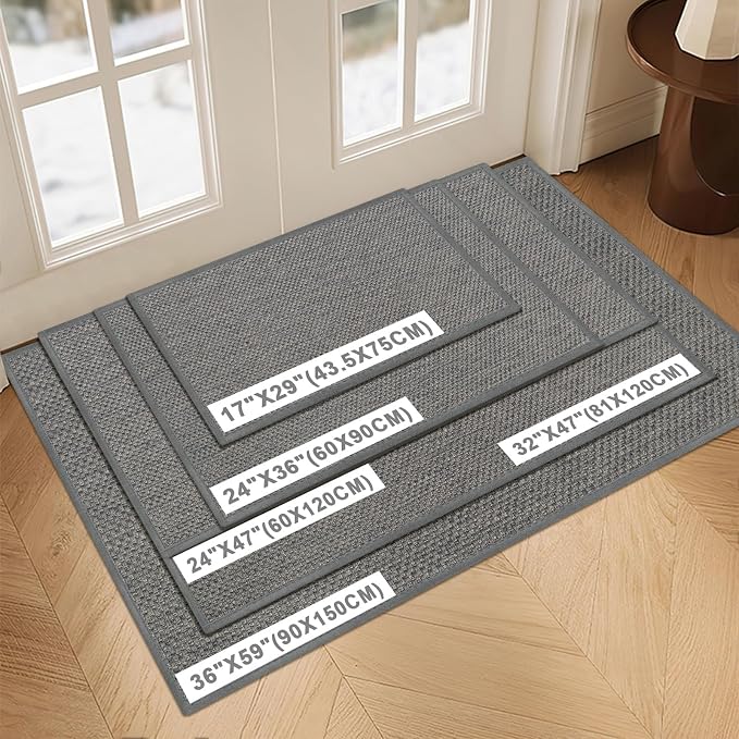 LEKEEPGO Door Mat 36"x59", Non Slip Door Mat Indoor Entrance, Rubber Backing