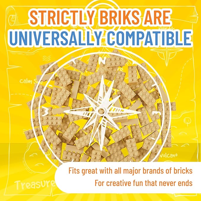 Strictly Briks Classic Bricks Starter Kit, Sand, 96 Pieces, 2x4 Studs, Building Creative Play Set for Ages 3 and Up, 100% Compatible with All Major Brick Brands