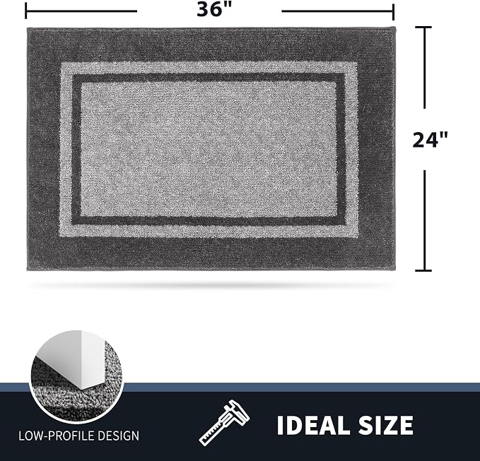 PURRUGS Dirt Trapping Door Mat 24" x 36", Non-Slip Machine Washable Entryway Rug