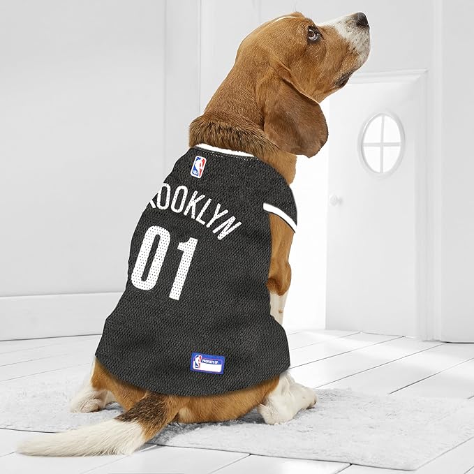 NBA PET Jersey Brooklyn NETS Basketball Dog Jersey, Small. Best Licensed Basketball Jersey for The Real Four-Legged Fan!