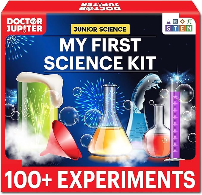 Doctor Jupiter My First Science Kit for Kids Ages 4-5-6-7-8 | Birthday Gift Ideas for 4+ Year Old Boys & Girls | Toy Stem Kit with 100+ Experiments | Learning & Educational Projects