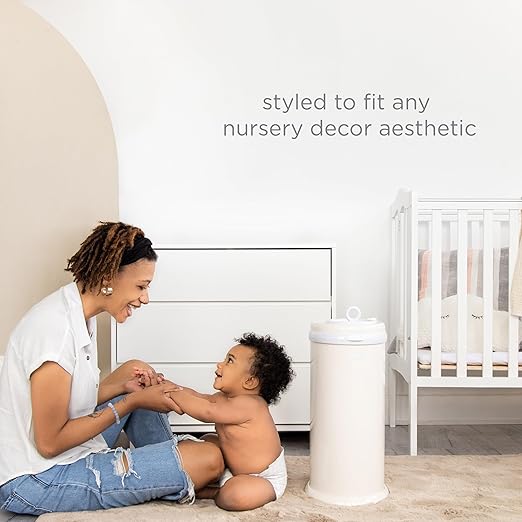 Ubbi Stainless Steel Diaper Pail, Odor Locking, No Special Bag Required, Award-Winning, Registry Must-Have, Ivory