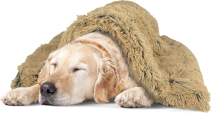 The Dog’s Blanket – Faux Fur Dog Blanket, Beige, XL, 38x54