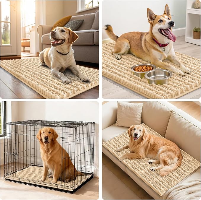 Smiry Dog Door Mat for Muddy Paws 47x24, Absorbent Dirt Trapper, Non-Slip