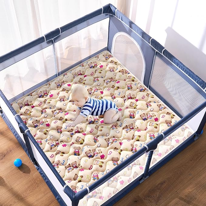 High-Density Foam Baby Play Mat, 36x36 Inches Thicken One-Piece Comfortable and Soft Playmat, Non Slip Machine Washable Floor Mat for Infants, Tapete para Bebes,Toddlers