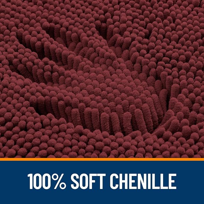 OLANLY Large Bathroom Rugs 40x24, Soft Absorbent Chenille Bath Rugs, Rubber