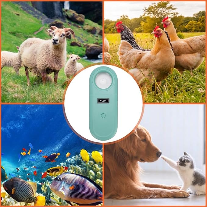 Greensen Microchip Reader, Rechargeable Handheld Pet Scanner with 1.44IN TFT Display and LED Light for Dogs Cats Pigs Animal Identification ISO11784 ISO11785