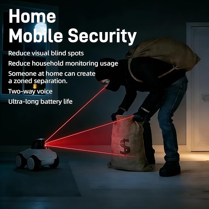Family Smart Companion Robot,2K HD Pet Camera Robot,Indoor Security Camera Robot,1-Click Interaction,2-Way Voice,Color Night Vision,Motion Detection,Video Recording,Battery-Operated with Phone App