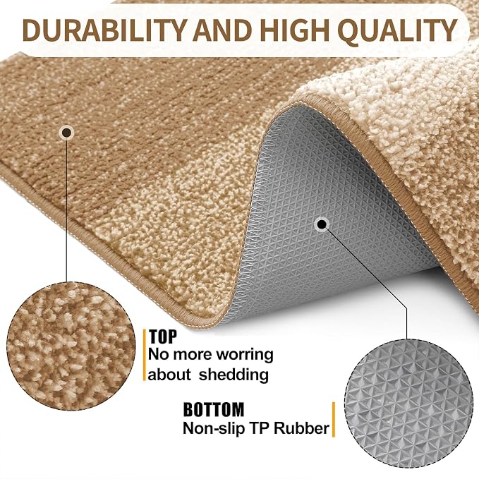 Kitinjoy Indoor Outdoor Door Mat, 59x32 Non-Slip Absorbent Dirt Trapper