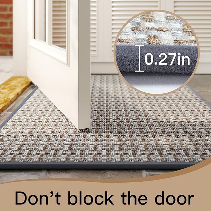 YDKGL Door Mat Entrance 24"x35", Dirt Resistant and Absorbent, Non-Slip Rubber