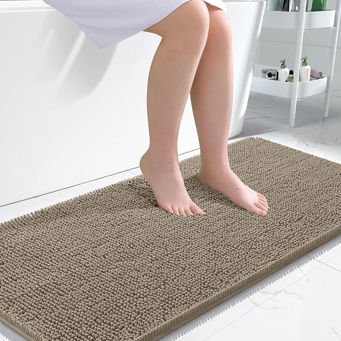OLANLY Large Bathroom Rugs 45x27, Extra Soft Absorbent Chenille Bath Rugs