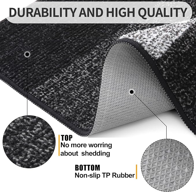 Kitinjoy Indoor Outdoor Door Mat, 30x17 Non-Slip Absorbent Dirt Trapper