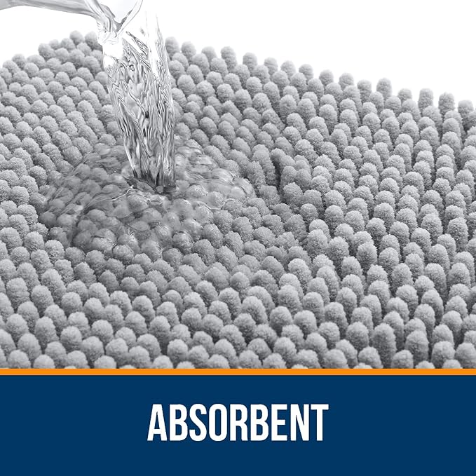 OLANLY Toilet Rugs U-Shaped 24x20, Extra Soft Absorbent Chenille Contour