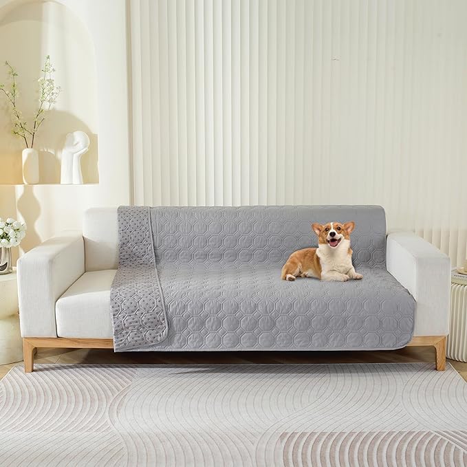 Waterproof Dog Bed Cover Non-Slip Stain Resistant pet Sofa Cushion, pet Mattress Cover Cover, Sofa Furniture Protector for Small Dogs Large Dogs and Cats (Light Gray) (40x50in)