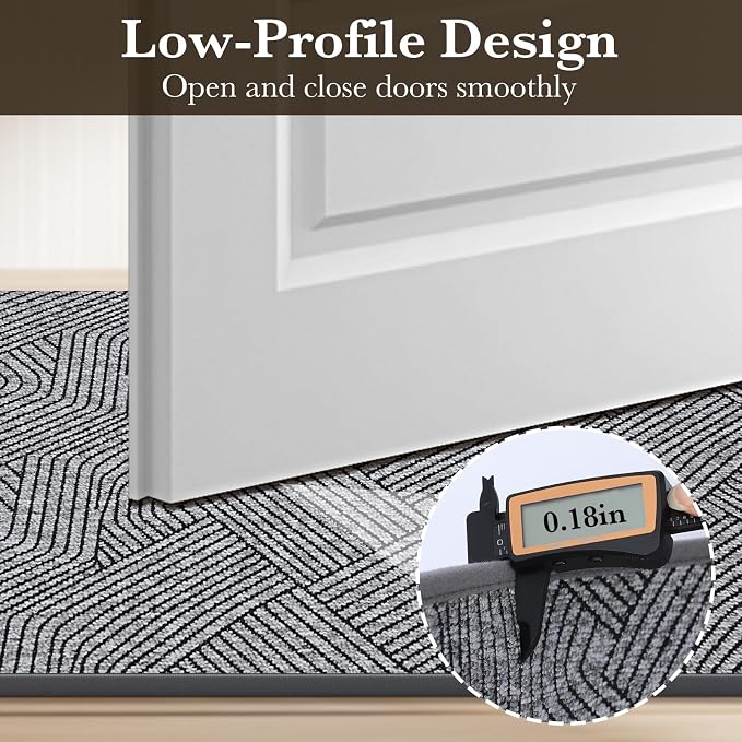 Indoor Door Mat 36"x59" Large, Low-Profile Welcome Front Door Mat Indoor