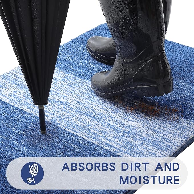 Kitinjoy Indoor Outdoor Door Mat, 47x24 Non-Slip Absorbent Dirt Trapper