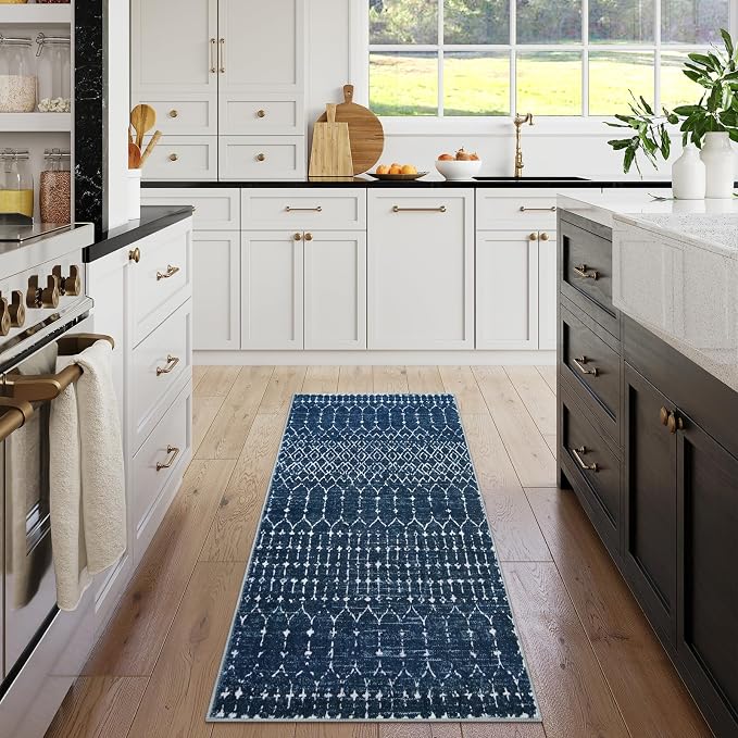 Lahome Moroccan Runner Rugs for Hallway 2x4 Bathroom Rugs Non-Slip Small Throw