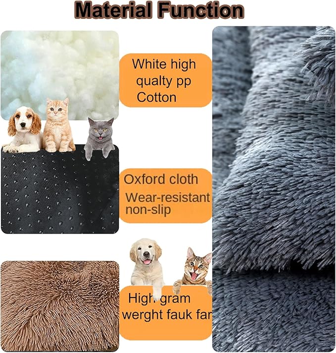 Dog Crate Mat, Dog Bed for Large Dogs, Comfy Fluffy Kennel Pad Anti-Slip for Dog beds & Furniture, Quilted Dog Bed for Pets for Medium/Small Dogs Cats (Color : Coffee, Size : 20x14.9)