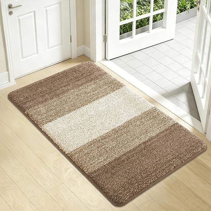 Kitinjoy Indoor Outdoor Door Mat, 34x21 Non-Slip Absorbent Dirt Trapper