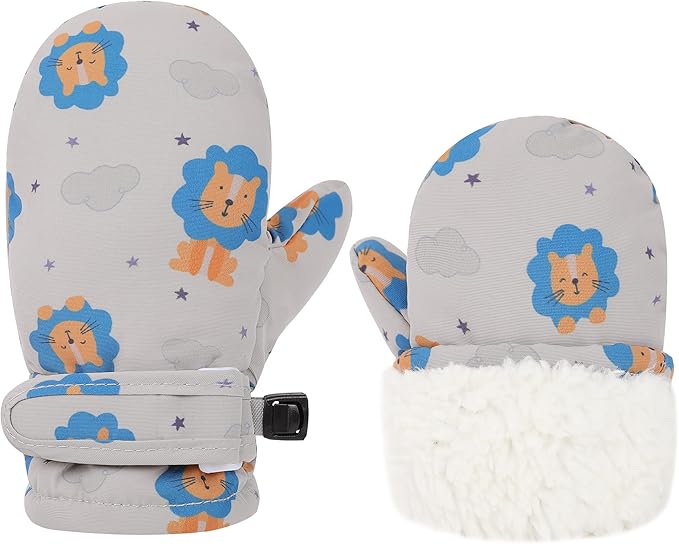 Toddler Gloves Kids Mittens Winter Warm Lined Fleece Gloves Waterproof Snow Baby Mitten for Boys Girls