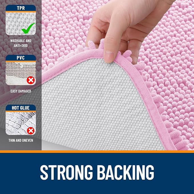 OLANLY Large Bathroom Rugs 50x30, Extra Soft Absorbent Chenille Bath Rugs