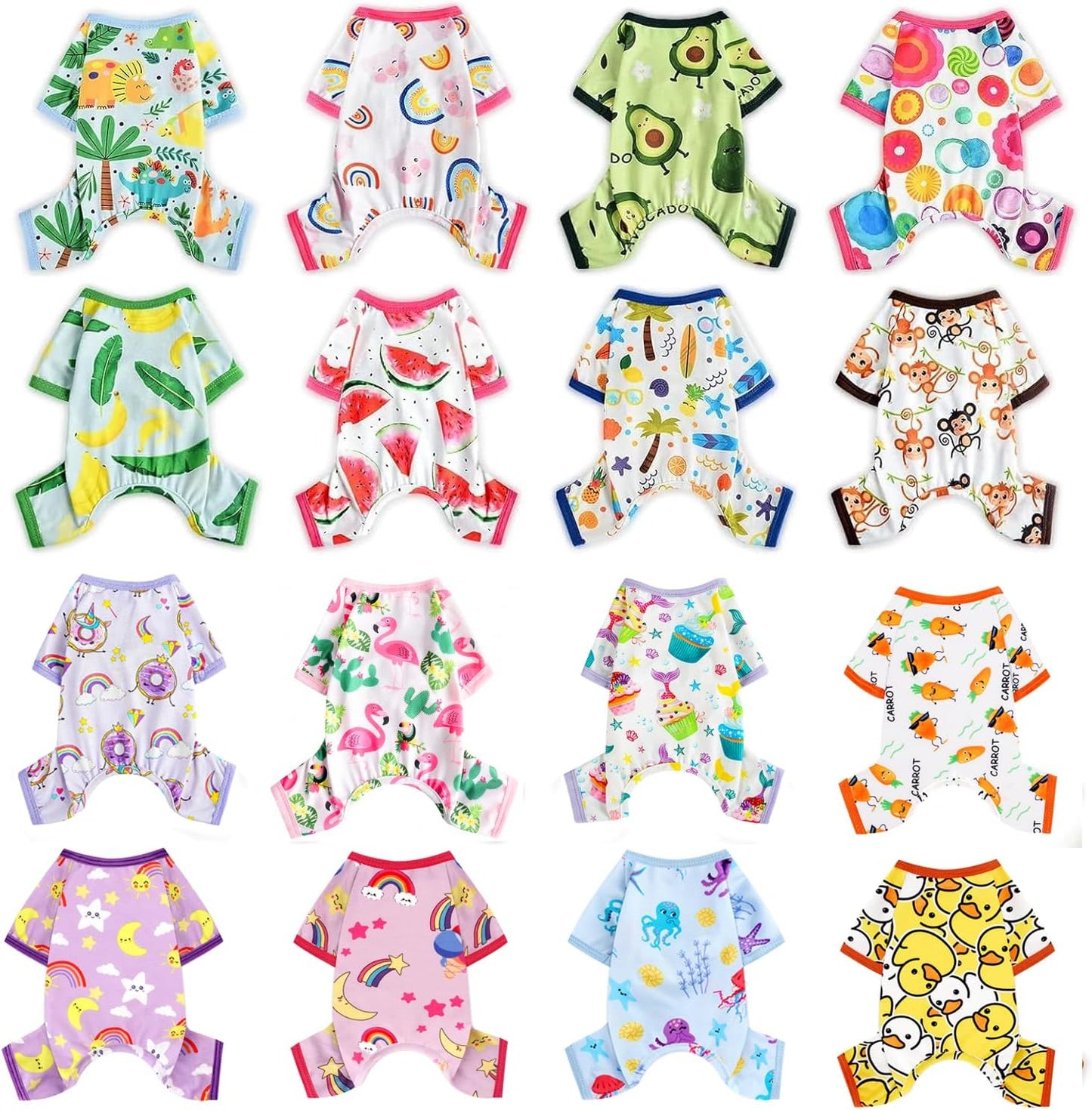 Dog Pajamas Pjs Dog Clothes for Small Dogs Girl - Boy - Small Size Dogs, Soft Stretchy Puppy Clothes Doggie Onesies Cat Pet Jammies Outfit for Chihuahua, Yorkie, Star Purple, S